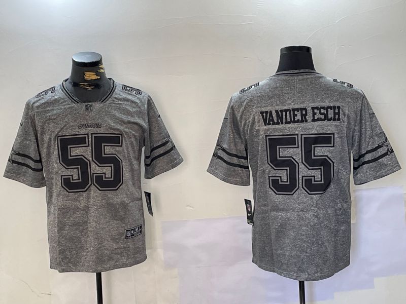 Men Dallas Cowboys 55 Vanderesch Grey 2024 Nike Limited NFL Jersey style 1